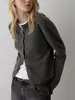 Cárdigan de suéter de alta gama estilo francés para mujeres petite, top corto de capa interior de lana nueva, moderno
