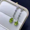 Aretes de peridoto natural, chapados en plata 925, tamaño de la piedra principal 6*9mm, ¡naturales y admiten pruebas!