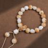 Hainan Carvão Natural Queimado Gordura de Ovelha Jade Branco Bodhi DIY Pulseira Tecida com Cordão de Contas para Canto para Acessórios Masculinos e Femininos