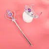 Traje de corona y varita mágica para niños de comercio exterior, accesorios para actuaciones infantiles, traje de cosplay de la Princesa Aisha para niños