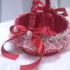 181 Cesta de Flores de Renda para Noiva Cesta de Flores para Florista Bolsa Pequena para Madrinha Cesta para Flores Pequena Cesta de Casamento Ocidental
