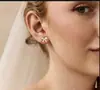Brincos Europeus e Americanos Transfronteiriços de Latão com Galvanoplastia de Ouro Real Luxo Acessível de Alto Padrão Borla de Flor de Zircônia Exquisita para Mulheres Zircônia