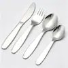 Juego de cubiertos infantiles de acero inoxidable 304 transfronterizo, engrosado, apto para estudiantes, cuchillo, tenedor y cuchara de color dorado, incluyendo una cucharilla de postre y un tenedor de frutas