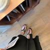 Verano 2025 Transfronterizo Color Sólido Punta Redonda Hebilla Moda Versátil Estilo Europeo y Americano Sandalias de Plataforma Gruesa para Mujer de Talla Grande