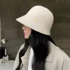 Chapéu de Pescador de Lã Misturada Novo para Outono e Inverno para Mulheres Faz o Rosto Parecer Menor Versátil Moda Aba Larga Irregular Chapéu Quente
