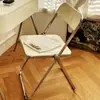 Silla de comedor transparente minimalista de aleación de hierro metálico para vivienda de alquiler, fotografía, dormitorio, hogar estilo ins, silla estilo industrial