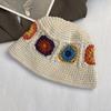 Sombrero de Lana de Flor Tejido a Mano para Niños Otoño e Invierno Combinable Cabeza Grande Sombrero de Pescador Invierno Cálido Que Muestra la Cara Pequeño Sombrero de Cubeta