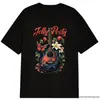 Camiseta de Manga Corta Estampada Transfronteriza Verano Estilo Americano Holgada Cuello Redondo