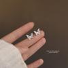 Pendientes de mariposa de circonita y plata de ley s999 para mujer, estilo coreano, ligeros, de lujo, sencillos, con diseño asimétrico y hueco, elegantes.