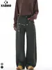 Ropa Muxi Otoño/Invierno Nueva Marca de Moda Americana High Street Jeans Curvos con Flores Bordadas Pantalones de Trabajo de Pierna Ancha para Hombre