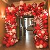 Conjunto de Balões de Arco de Guirlanda de Natal 2023 144 Peças Balão de Natal Vermelho e Branco Combo Balão de Festa de Natal