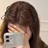 Pinza para el pelo con lazo de cuero para mujer, estilo coreano, pinza simple para flequillo lateral, pasador, pinza lateral, pinza de pico de pato, accesorio para el cabello