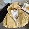 Otoño 2026 Estilo Coreano Ropa Infantil Chaqueta con Capucha Pequeña Estrella para Niños Sudadera Cortavientos Infantil Cárdigan Amarillo para Niños Pequeños