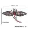 Broche de Libélula Vazado Vintage Cravejado com Diamantes, Broche de Alfinete de Inseto Criativo de Nicho, Acessório de Liga Elegante e Moderno