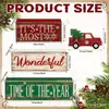 Set de Cuatro Piezas de Madera Señales Decorativas de Mesa Navideña, Sombreros Navideños, Piezas de Letrero de Madera para Decoración de Mesa Navideña, Soporte de Capas