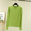 Camiseta Base de Modal Manga Longa Feminina Slim Fit Roupa de Baixo Outono Gola Redonda Top Novo Primavera e Outono Estilo Ocidental 2024