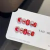 Colección de Año Nuevo QianfanUñas Portátiles Puras Hechas a Mano con un Toque de Lujo, Pegatinas Premium para Uñas Cortas Estilo Ins