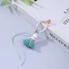 Colgante de borla de hilo de algodón con cielo estrellado, anillo DIY, colgante para llavero, brocado de colores, correa para teléfono, accesorios hechos a mano, venta al por mayor