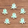 10 Colgantes de Acero Inoxidable Multicolor Dorado de Doble Cara con Goteo de Aceite para Peces, Cangrejos, Delfines, Corales, Caballitos de Mar DIY para Viajes de Commuting a la Moda