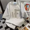 Design de Nicho Estampa de Letra Fofa Marca Tendência Camiseta de Manga Curta para Mulheres Verão 2025 Casual Solta Estilo Ins