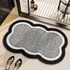 Alfombrilla de Baño Lino Tejido Absorbente de Agua Antideslizante Geométrico Simple Hogar Baño Fácil de Limpiar Alfombrilla Antideslizante para Pies