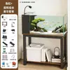 Gabinete para Acuario, Tanque de Corriente Integrado, Acuario Doméstico para Sala de Estar, Kit Completo de Paisajismo Ecológico Pequeño, Acuario de Cristal con Filtro Lateral