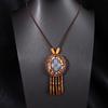 Collar Transfronterizo de Estilo Étnico Retro Cadena Larga Bohemia para Suéter para Hombre y Mujer Colgante Versátil Colgante de Borla Accesorios