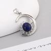 Colgantes de Piedra Natural y Cristal de Estrella y Luna de Venta Caliente Europea y Americana, Regalos de Moda, Colgantes de Collar de Cuarzo Rosa, Accesorios de Joyería al por Mayor