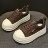 Zapatillas de plataforma gruesa estilo coreano para mujer, colección otoño 2026, versátiles, hacen que los pies parezcan más pequeños, casuales, súper modernas, zapatillas de moda
