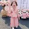Conjunto de Verano 2026 para Niñas Nuevo Elegante Estilo Chino Hanfu de Verano para Bebés, Conjunto Tradicional Chino de Dos Piezas