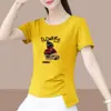 2026 Nuevo Modelo Camiseta de Manga Corta de Comercio Exterior para Mamá, Corte Holgado, Tallas Grandes, Adelgazante, Cubre Vientre, Top Estampado de Media Manga