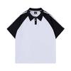 190G Hong Kong estilo combinação de cores lesma colorida manga curta gola lapela camiseta polo grupo de roupas roupas de trabalho roupas de classe roupas de trabalho F06
