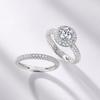Cross-border Nova Moda Amor Lifetime Moissanite Anel de Diamante Luz Feminina Luxo 925 Anel de Prata Conjunto Anel Atacado