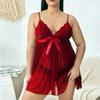 Comercio Transfronterizo Lencería Tallas Grandes Sexy de Encaje Europeo y Americano Falda Plisada Malla Transparente Conjunto Camisola Vestido de Noche Tallas Grandes