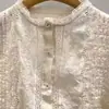 Novedades Primavera 2026 Tops para Mujer Estilo Mori Camisa Fresca Bordada Algodón Lino de un Solo Botón Japonés Manga Larga Estilo Universitario