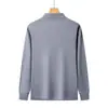 Camisa Polo de Manga Larga con Media Cremallera Estilo Minimalista Japonés de Otoño para Hombre, Color Sólido, Estilo Perezoso, Estética Ins, Versátil, Top con Cuello