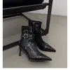 Botines de tacón alto estilo romano retro coreano para otoño e invierno