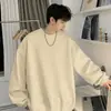 Moletom casual masculino versátil de manga comprida atacado de fábrica moderno para jovens com gola redonda moda outdoor cor sólida top