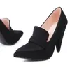 Sapatos Slip-On Femininos Tamanhos 34-43, Adequados para Todas as Estações, Sapatos Femininos de Bico Fino com Solado de Borracha e Salto Fino, Sapatos Femininos de Tamanho Grande para Venda Transfronteiriça