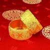 Joyería de Jade para Boda Nupcial, Pulsera Gruesa de Tres Oros de Oro Genuino con Patrón de Dragón y Fénix, Oro de Arena de Cobre de Imitación, Pulsera Versátil de Lujo Ligero