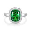 Anillo de Plata de Ley S925 de Fábrica Fuente Transfronteriza Nicho de Gama Alta Diamante de Alto Carbono Corte Flor de Hielo Esmeralda en Stock Venta al por Mayor