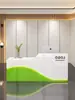 Mostrador de bar, escritorio de recepción moderno pintado, mostrador de tienda, mostrador de bar, mostrador de caja de salón de belleza, escritorio de recepción para pequeñas empresas