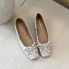 Novas sapatilhas quadradas da moda 2026 com laço para mulheres, couro macio, bico fino, estilo simples para o dia a dia, casual