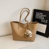 Bolsa tote feminina de alta qualidade, cor sólida, grande capacidade, nova, moderna, simples, versátil, bolsa de ombro da moda, 2025