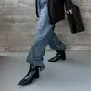 Primer Encuentro Ji Ju Guapo 2026 Otoño Nuevo para Mujer Marca Pequeña Retro Punto de Aumento de Altura Interior Botas de Tacón Alto Puntiagudas