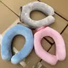 Bolsa de agua caliente en forma de U para calentar el cuello para la columna cervical, Conservación del calor de larga duración, Material nuevo, Felpa engrosada, Tipo colgante para el cuello, Inyección de agua de doble uso caliente y frío