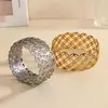 Pulsera Ancha de Flores Redonda Hueca Transfronteriza Europea y Americana Estilo Abierto de Personalidad Pulsera de Joyería para Manos de Lujo Ligero y de Alta Gama para Mujeres