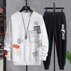 Conjunto esportivo de lazer masculino primavera e outono nova marca de moda suéter masculino combinando terno bonito meninos adolescentes