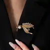 Broche Elegante de Espiga de Trigo de Moda Nueva Cobre Incrustado Circonita Lujo Ligero Sensación de Alta Gama Diseño de Nicho Ramillete Accesorios de Ropa Pin
