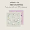 53cm Nuevo Estilo Cadena de Carruaje Silla Bufanda Pequeña de Seda de Color Mixto Doble Cara Decorativa de Borde Enrollado Versátil para Mujer Pañuelo Pequeño